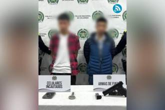 Capturados en Bogotá. FOTO: POLICÍA 