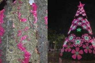 En menos de una semana, el alumbrado navideño de Medellín ha sido vandalizado. FOTOS: CORTESÍA EPM