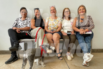 De izquierda a derecha Gladys Tobón, Lucía Quintero, Luz Estela González, María Eugenia Mira y Ligia Villa. / FOTO: JAIDER ESCOBAR
