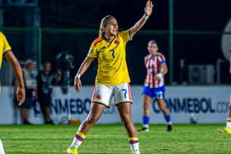 Isabella Díaz, autora del gol del empate de la Selección Colombia Femenina Sub-20. FOTO: CORTESÍA SELECCIÓN COLOMBIA
