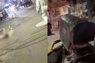 A la izquierda, el accidente en Enciso; a la derecha, el accidente en Manrique Guadalupe. FOTOS: FACEBOOK MEDELLÍN OSCURA