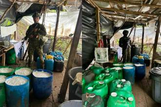 Desmantelan laboratorio de cocaína en El Peñol. FOTO: EJÉRCITO NACIONAL 