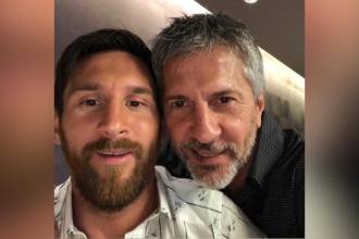 El jugador argentino Lionel Messi y su padre, Jorge Messi. FOTO: @JORGE.SOLE