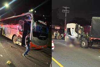 Accidente en la autopista Medellín-Bogotá en jurisdicción de Marinilla. FOTOS: D.R.A.
