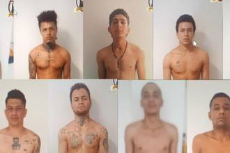 Estos son los nueve hombres que se evadieron de la cárcel municipal de Titiribí. FOTOS: ALCALDÍA DE TIRIBÍ Y CORTESÍA