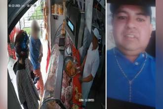 A la izquierda: el sicario hablando con la víctima antes de atacarlo. A la derecha: José Ferney Puerta Moncada, la víctima. FOTOS: CAPTURA DE VIDEO Y FACEBOOK AMAGÁ SOMOS TODOS