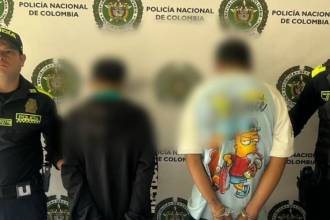 Presuntos responsables de asesinato en el Centro de Medellín. /FOTO: CORTESÍA MEVAL