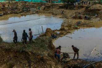 Extracción ilegal de oro en la mina La Mandinga, en Caucasia (Bajo Cauca antioqueño). FOTO: TOMADA DE THE NEW YORK TIMES