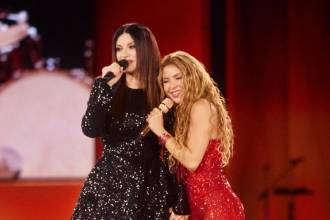 La italiana Laura Pausini llegó a la tercera noche de la residencia de Shakira en Madrid. FOTO: CORTESÍA - NICOLÁS GERARDIN