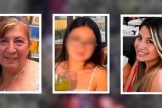 Lida Rocío Cubillos (izq.), Sofía (centro) y Wendy Manrique (der.), las tres colombianas que fallecieron en accidente aéreo en Brasil. FOTO: REDES