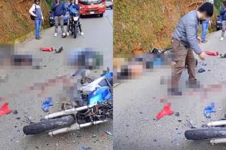 Accidente de tránsito en Santa Elena. FOTO: CORTESÍA DENUNCIAS ANTIOQUIA