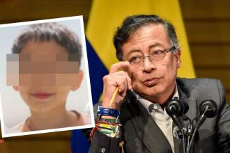 Kevin Acosta (izq.) y Gustavo Petro (der.). FOTO: REDES SOCIALES Y COLPRENSA