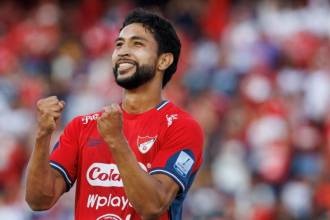 Jeison Medina ha disputado 369 minutos con el DIM en el Finalización y se espera que el gol que conquistó ante Llaneros sea el despegue con el rojo. FOTO: CAMILO SUÁREZ