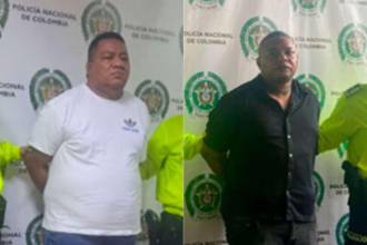 Ellos son alias Pechibola (izquierda) y alias Cara negra (derecha). /FOTO: POLICÍA NACIONAL