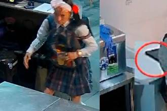 La mujer que se disfrazó de colegiala para robarse un celular en Ibagué. /FOTOS: CAPTURAS DE VIDEO TOMADO DE X @PoliciaIbague
