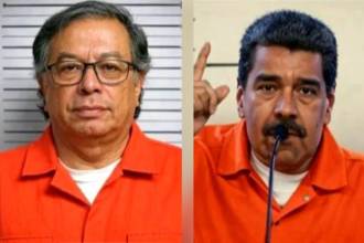 Estas fueron las fotos hechas con Inteligencia Artificial (IA) de Gustavo Petro (izquierda) y Nicolás Maduro (derecha). / FOTO: TOMADO DE NOTICIAS CARACOL