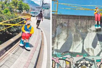 Así se ven desde arriba y desde abajo los dos tramos de este puente que están sin baranda. Yo llevé metro y cada espacio mide 6 metros. /FOTOS: SINDY VALLE