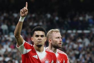 Luís Díaz y Konrad Laimer, jugadores del Bayern Múnich. FOTO: BAYERN MÚNICH