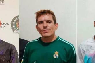 Los capturados de izquierda a derecha: alias Gafas, alias Cali y alias el Mello. /FOTOS: CORTESÍA