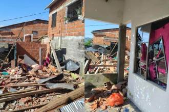 Así quedaron las viviendas en Tarazá tras la explosión. FOTO: NP NOTICIAS