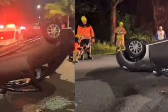 Accidente de automóvil en Palmas. FOTO: CORTESÍA DENUNCIAS ANTIOQUIA