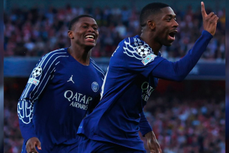 Ousmane Dembelé marcó el único tanto del encuentro. /FOTO: @ChampionsLeague