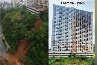 Deslizamiento edificio Trrazo, en Sabaneta. FOTO: REDES SOCIALES