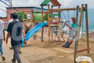 Parque donde se encontraba jugando el menor antes de la emergencia. FOTO: LAURA ROSA JIMÉNEZ VALENCIA