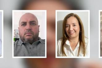 De izquierda a derecha: Diana Paola Toro Zuleta, Jorge Enrique Liévano Ospina, María Eugenia Domínguez Castañeda y Mauricio Jaramillo Botero. FOTOS: EDWIN BUSTAMANTE (DIANA TORO) Y TOMADAS DE CARACOL RADIO MEDELLÍN