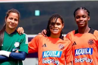 De izq. a der.: Valeria Candanoza, Greicy Landazury y Linda Caicedo. / FOTO: FCF