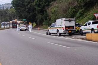 Accidente en la autopista Medellín-Bogotá. FOTO: CORTESÍA