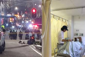 Federico Gutiérrez visitó policías heridos. FOTO: DENUNCIAN ANTIOQUIA, @FicoGutierrez