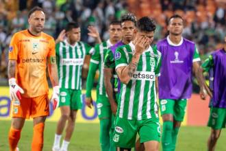 Final del partido entre Nacional vs. Millonarios por Copa Sudamericana. El verde perdió 3-1. FOTO: JUAN ANTONIO SÁNCHEZ