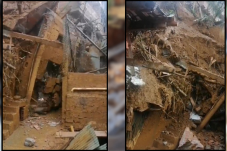 Nuevo deslizamiento en Villatina dejó una casa destruida. / FOTO: CAPTURA PANTALLA DENUNCIAS ANTIOQUIA