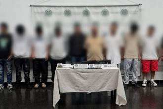 Capturados 17 integrantes del grupo delincuencial organizado Pachelly. FOTO: POLICÍA METROPOLITANA VALLE DE ABURRÁ