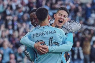 James Rodríguez celebrando asistencia en partido frente a Austin FC. FOTO: CORTESÍA MINNESOTA FC