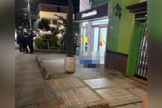 Acordonamiento de la zona del crimen. FOTO: CORTESÍA DENUNCIAS ANTIOQUIA