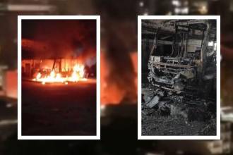 Una densa columna de humo alertó a la comunidad. FOTOS: FACEBOOK PRENSA PAISA (FONDO) Y MEDELLÍN OSCURA (DETALLES)