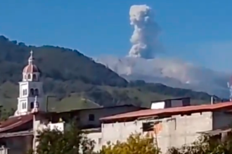 Así se observó el Nevado del Ruiz en la mañana de este 22 de enero. /FOTO: TOMADA DE VIDEO 