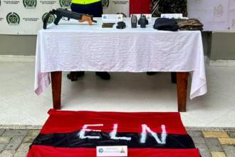 Material incautado perteneciente al Eln. FOTO: CORTESÍA EJÉRCITO
