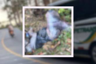 El cuerpo fue tirado en una cuneta y encontrado por la comunidad. FOTOS: CORTESÍA