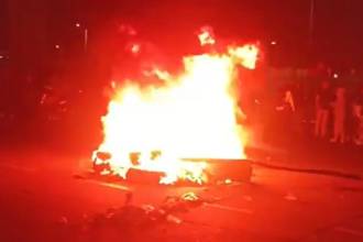 Disturbios en Cali tras la jornada electoral. FOTO: TOMADA DE X @ULTIMAHORACOL