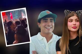 El beso entre Felipe Saruma y Sofía Jaramillo se dio en un concierto en Cúcuta. FOTO: INSTAGRAM Y 15 MINUTOS