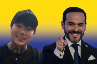 El influenciador Zion Hwang hizo un video y el presidente Abelardo de la Espriella no lo dudó en responder. FOTOS: INSTAGRAM Y COLPRENSA 