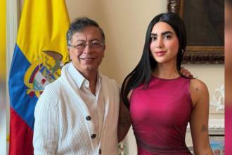 El presidente Gustavo Petro junto a Gabriela Muñoz. FOTO: X @GABYMUNOZZ_