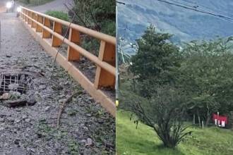 Circulan reportes ciudadanos sobre la aparición de banderas alusivas al Eln en distintos corredores viales del departamento. FOTO: CAPTURA DE PANTALLA VIDEOS AFICIONADOS