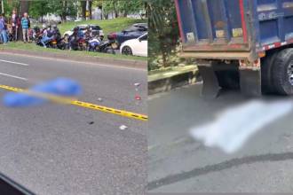 Accidentes ocurridos en la avenida Regional (Izq.) y en Belén Altavista Parte Baja (Der.) FOTOS: CORTESÍA DENUNCIAS ANTIOQUIA