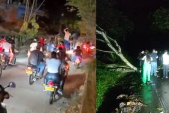 Cientos de personas salieron a pie y en moto a detener la acción de las autoridades. /FOTO: TOMADA DE VIDEO Y CORTESÍA GUARDIANES ANTIOQUIA 
