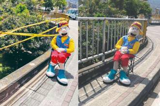 Izquierda: el daño en la glorieta de Solla, en Bello. Derecha: como quedó el lugar tras el arreglo. /FOTOS: SINDY VALLE