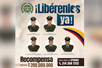 Policías secuestrados en Norte de Santander. FOTO: POLICÍA NACIONAL